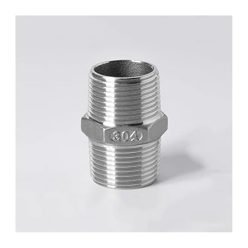 BYLSAGWHT 201 304 316 Stainless Steel NPT Male Hex Nipple Union Pipe Fitting Coupling Connector Joint(316SS BSP,3/8") von BYLSAGWHT