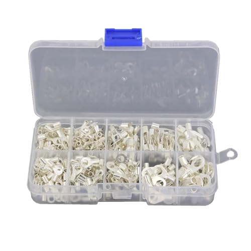 BYLSAGWHT 340PCS Cold-Pressed terminal Brass Silver-Plated terminal line Nose Combination Box Set von BYLSAGWHT