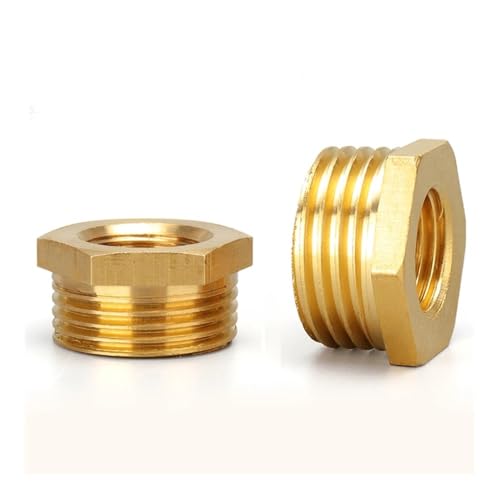 BYLSAGWHT Brass Adapter Reducer Hexagon Bushing Bushing Male to Female Connector Fuel Water Gas Oil Connector 1/8" 1/4" 3/8" 1/2" 3/4"(KBX6-10) von BYLSAGWHT