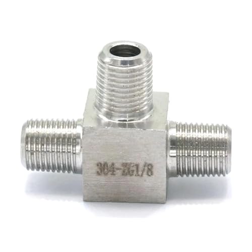 BYLSAGWHT Equal 1/8" BSPT Male Threaded Tee 3 Way 304 Stainless Steel Pipe Fitting Connector Adapter Max Pressure 2.5 Mpa von BYLSAGWHT