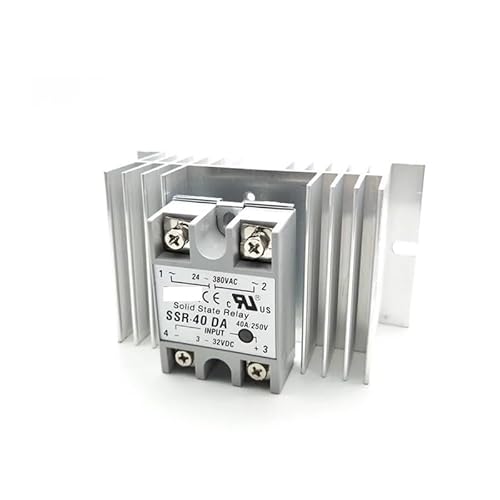 BYLSAGWHT High Temprature Control Solid State Relay SSR 40A 3-32V DC 24-380V AC with Heat Sink BYLSAGWHT High Temprature Control Solid State Relay SSR 40A 3-32V DC 24-380V AC with Heat Sink von BYLSAGWHT