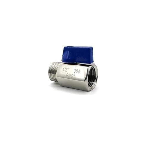 BYLSAGWHT M14 M16 M20 1/8" 1/4" 3/8" 1/2" 3/4" 1" NPT Female Male Thread 304 Stainless Steel Ball Valve Adapter with Blue Handle(Female-Male Thread,M16x1.5) von BYLSAGWHT