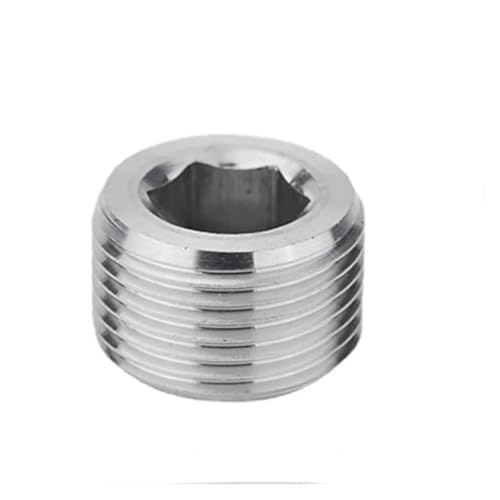 BYLSAGWHT M8 10 12 14 16 18 20 22 24 25 27 30-60 Metric Male Countersunk Flange Hex Square End Cap 304 Stainless Steel Pipe Fitting(Inner Hex,M10X1MM_304) von BYLSAGWHT