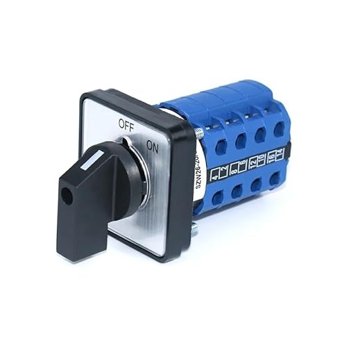 BYLSAGWHT SZW26/LW26-20 OFF ON 4 Phasen 16 Terminals 20 A 660 V Drehknopf Drehnockenschalter 64 x 64 mm 48 x 48 mm Panel (C08,4 aus auf 48 x 48 mm) von BYLSAGWHT