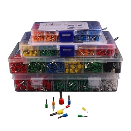 BYLSAGWHT VE-Crimpklemme, isolierter Terminator, Block, Kabelendverbinder, Crimpklemmen-Set (700 Stück in Box) von BYLSAGWHT