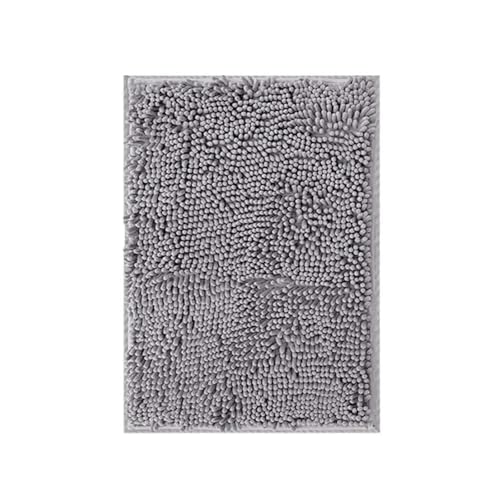 BYLYUIVN Badteppich 2 STÜCKE Badezimmerteppichmatte mit super saugfähigen Mikrofaser-Badteppichen Rutschfester Plüschteppich for Duschmatte Toilettenfußmatte Boden(Grey) von BYLYUIVN
