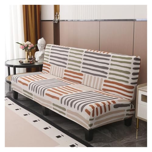 BYLYUIVN Sofa überzug Stretch-Futonbezug ohne Armlehnen, All-Inclusive, rutschfest, Sofa-/Bettbezug mit elastischer Unterseite, Couchbezug, Möbelschutz, waschbar(4,M 160-185cm) von BYLYUIVN