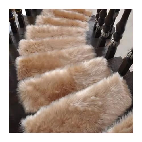 BYLYUIVN Treppenstufen Teppich 2PCS Treppenmatten for Holzmarmortreppenmattenteppich Nicht klebender Selbstklebender rotierender Stummteppich rechteckig(Brown,20x40cm) von BYLYUIVN