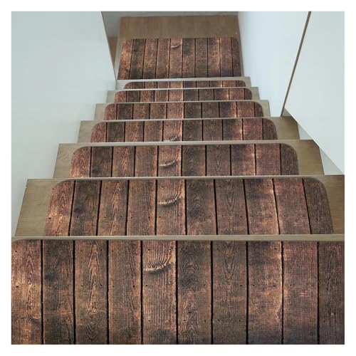 BYLYUIVN Treppenstufen Teppich 5-teiliges Set rutschfeste Treppenteppichstufen, waschbare Matte, weiche Innenbodenteppiche mit Klebeband und Gummirücken for die Inneneinrichtung(04) von BYLYUIVN