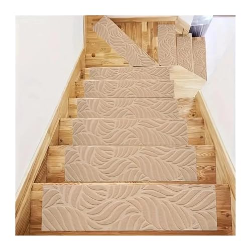 BYLYUIVN Treppenstufen Teppich 76 * 20 cm Selbstklebende Treppenmatten Kindersicherheit rutschfeste Treppenstufenmatte Maschinenwaschbarer Treppenteppich Weiche Bodenmatte Wohnkultur(Color 4,5PCS) von BYLYUIVN