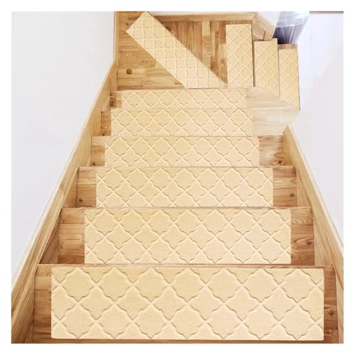 BYLYUIVN Treppenstufen Teppich 76 * 20 cm Selbstklebende Treppenmatten Kindersicherheit rutschfeste Treppenstufenmatte Maschinenwaschbarer Treppenteppich Weiche Bodenmatte Wohnkultur(Color-C4,10PCS) von BYLYUIVN