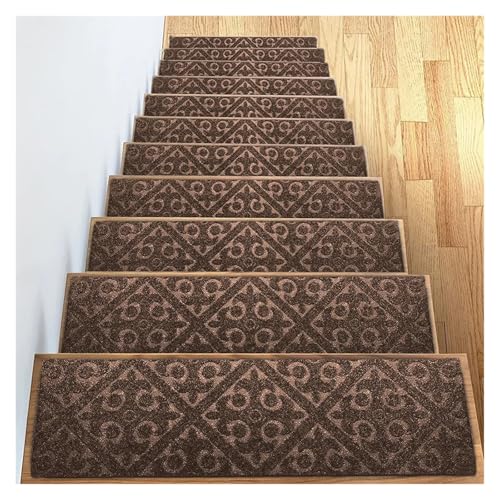 BYLYUIVN Treppenstufen Teppich 76 * 20 cm Selbstklebende Treppenmatten Kindersicherheit rutschfeste Treppenstufenmatte Maschinenwaschbarer Treppenteppich Weiche Bodenmatte Wohnkultur(Color-D3,10PCS) von BYLYUIVN
