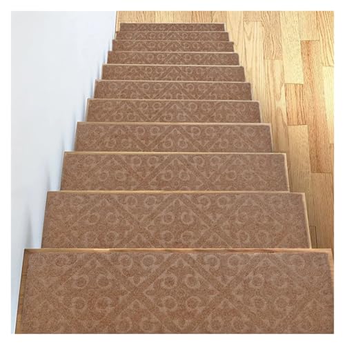 BYLYUIVN Treppenstufen Teppich 76 * 20 cm Selbstklebende Treppenmatten Kindersicherheit rutschfeste Treppenstufenmatte Maschinenwaschbarer Treppenteppich Weiche Bodenmatte Wohnkultur(Color-D4,5PCS) von BYLYUIVN