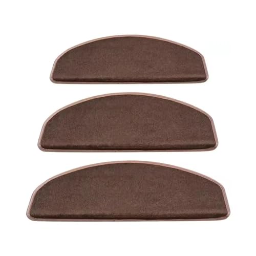BYLYUIVN Treppenstufen Teppich Einfarbige Treppenstufenmatte, kleberfrei, selbstklebend, rutschfeste Haushaltsmatte aus Massivholz und Marmor, Wendeltreppenstufenmatte(Burgundy) von BYLYUIVN