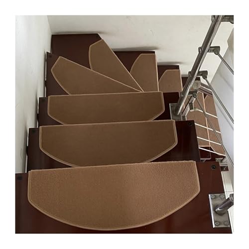 BYLYUIVN Treppenstufen Teppich Treppenmatte, Selbstklebende Sicherheits-Treppenstufenmatte, weiche Streifen, rutschfeste Schutzabdeckung, Wohnkultur, Teppiche for Schlafzimmer(Camel Colour) von BYLYUIVN
