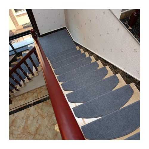 BYLYUIVN Treppenstufen Teppich Treppenmatte, Selbstklebende Sicherheits-Treppenstufenmatte, weiche Streifen, rutschfeste Schutzabdeckung, Wohnkultur, Teppiche for Schlafzimmer(Gray) von BYLYUIVN