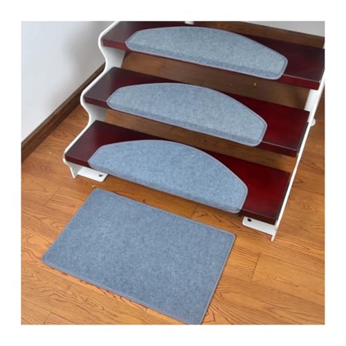 Treppenstufen Teppich 15 STÜCKE 55x21 Treppenstufen-Teppichmatten Selbstklebende Treppenmatte Treppenmatte Anti-Rutsch-Teppiche Sicherheits-Stummschaltung Fußmatten Warme Innenunterlage(Gray) von BYLYUIVN