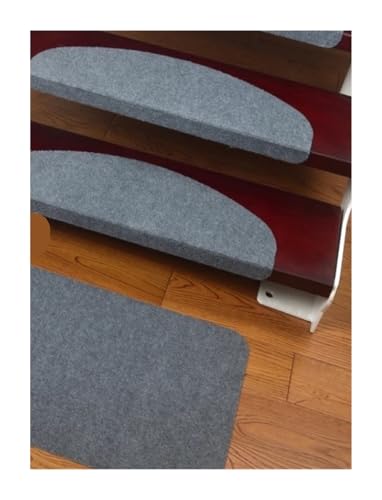 Treppenstufen Teppich 15 STÜCKE 55x21 Treppenstufen-Teppichmatten Selbstklebende Treppenmatte Treppenmatte Anti-Rutsch-Teppiche Sicherheits-Stummschaltung Fußmatten Warme Innenunterlage(Gray) von BYLYUIVN