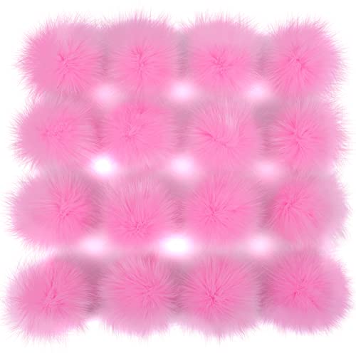 16 Stück Fellbommel Kunstfell Pompon, 10cm-11cm Flauschige Pom Poms Bälle Klein Fellbommel für Mützen Bommel Weiche Kunstpelz Pompom für Hüte Schuhe Schals Strickmütze Bommel Dekoration von BYNYXI