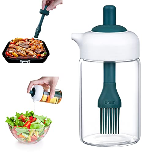 230ml Ölflasche mit Pinsel, 2 in 1 Ölflasche Silikonölbürsten Breiter Öffnung Ölflasche Silikon Pinsel Kochen Bpa Frei Flaschenbürste Grill Ölflasche mit Bürsten für Küche, Backen, Kochen, Gebäck von BYNYXI