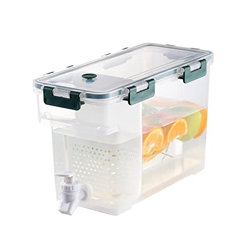 3.5L Getränkespender mit Zapfhahn, Kühlschrank Wasserspender Plastik Limonadenspender Kalt Wasserkocher Saftspender BPA-frei Drink Dispenser Zitronensaftkrug für Kalte Getränke von BYNYXI