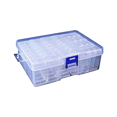 44 Fächer Diamant Stickerei Box, Diamond Painting Aufbewahrungsbox Transparente Kunststoff Sortierbox mit 64PCS aufklebern Diamant Painting zubehör Boxen für Diamantmalerei DIY Nägel, Strass, Perlen von BYNYXI