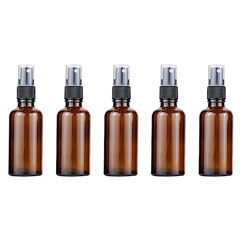 5 Stück Pipettenflasche 50ml, Glas Tropfflasche Braunglasflasche Leere Sprühflasche mit schwarzer Pipettenkappe Ätherisches Öl Flaschen Apothekerflasche für Ätherische Öl Aromatherapie Flüssigkeit von BYNYXI