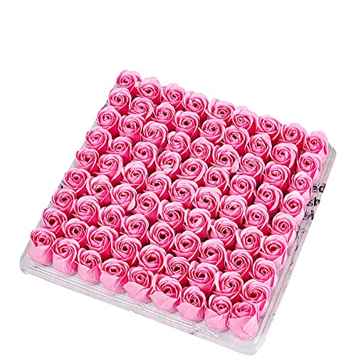 81 Stück Rose Seife Blume, Künstliche Rosen Duftseifen Mini Rosenkopf Rosenblüten in Geschenkbox Flora duftende Seife Rose Blume Geschenk für Jahrestag Geburtstag Hochzeit Valentinstag Box von BYNYXI