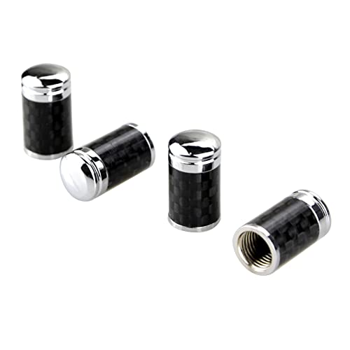 BYNYXI 4 Stück Auto Reifen Ventilkappe, Carbon Ventilkappe Kohlefaser Muster Ventilabdeckung Staubdicht Radventilkappen Ventil Kern Kappe Ventildeckel für Auto Motorräder LKW SUV, 18mmx10mm BYNYXI 4 Stück Auto Reifen Ventilkappe, Carbon Ventilkappe Kohlefaser Muster Ventilabdeckung Staubdicht Radventilkappen Ventil Kern Kappe Ventildeckel für Auto Motorräder LKW SUV, 18mmx10mm von BYNYXI