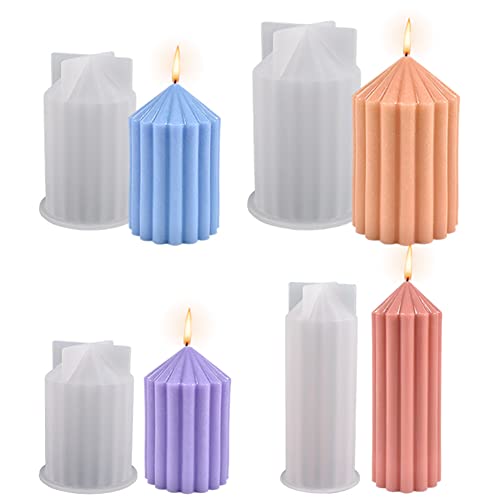 BYNYXI 4 Stück gestreife Kerzen Silikonformen, 3D konische Kerzenform Säule Epoxidharz Casting Form Silikonform für Aromatherapie Kerze Epoxidharz Seife Kunsthandwerk Heimdekoration BYNYXI 4 Stück gestreife Kerzen Silikonformen, 3D konische Kerzenform Säule Epoxidharz Casting Form Silikonform für Aromatherapie Kerze Epoxidharz Seife Kunsthandwerk Heimdekoration von BYNYXI