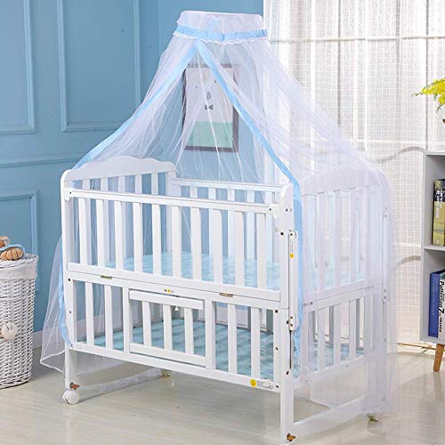 BYNYXI Babybett Moskitonetz, 160cmx450cm Babybett Himmel Mädchen Chiffonhimmel Babybett Insektenschutz Atmungsaktiv Mückennetz für Kinderbetten Himmelbett, für Baby mädchen Jungen von BYNYXI