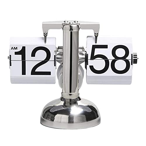 BYNYXI Flip Uhr Retro,Tischuhr Flip Uhr Retro Wecker Standuhr Schreibtisch Regal Design Uhr Batteriebetrieben Automatische Balance Uhr zum Umblättern Digitale Display Modern Wohnzimmer Büro Deko von BYNYXI