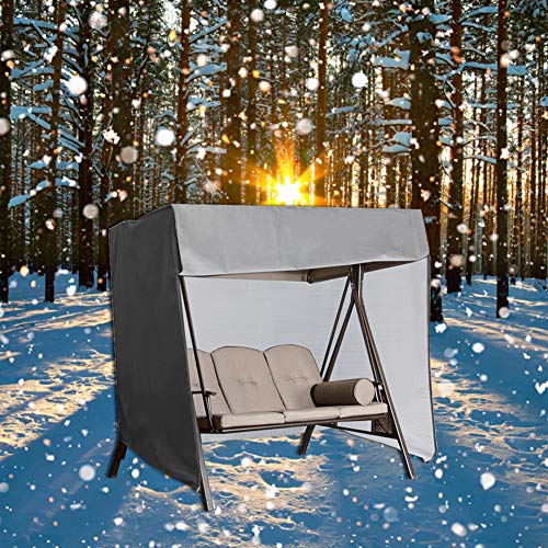 BYNYXI Hollywoodschaukel Abdeckung, Wasserdicht Staubschutz für Hollywoodschaukel 2 Sitzer Schutzhülle Gartenmöbel Oxford Beschichtung UV-Beständiges Reißfest Winddicht Abdeckhaube,160cmx120cmx170cm von BYNYXI
