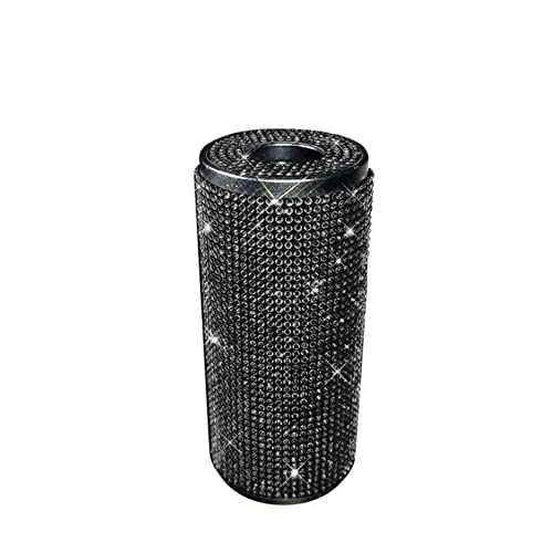 BYNYXI Kristall Auto Tissue Box, Glitzer Auto Mülleimer Getränkehalter Strass Diamond Papierhandtuchbox Zylindrisch Taschentuchbox Tragbare Mülleimer Abfalleimer Papiertuchspender, 16cmx7cmx7cm von BYNYXI