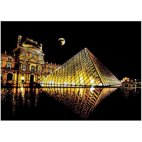 BYNYXI Nachtlicht Kratzkunst Paris - Eiffelturm Kratzbild Set mit Feuerwerk - Kreatives Kunsthandwerk für Erwachsene und Kinder Louvre BYNYXI Nachtlicht Kratzkunst Paris - Eiffelturm Kratzbild Set mit Feuerwerk - Kreatives Kunsthandwerk für Erwachsene und Kinder Louvre von BYNYXI