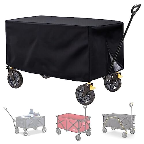 BYNYXI Outdoor Handwagen Abdeckung, Faltbare Bollerwagen Abdeckung 210D Heavy Duty Oxford Wasserdicht UV-beständig Schutzhülle für Allzweck-Klappwagen Strandwagen Gartenwagen, 137cmx56cmx61cm von BYNYXI