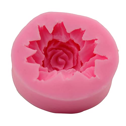 Silikonform Blumenform, 3D Rose Blume Kuchenform Fondant Süßigkeiten Schokolade DIY Silikonform Zucker Cookie Seife Polymer Backformen für Ausstechformen Muffin Torten-5.2cmx4.5cmx2.3cm von BYNYXI