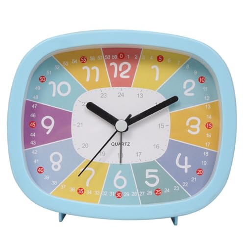 BYNYXI Wecker Analog Kinder, 12cm Rechteckige Kinderwecker Ohne Ticken Lernwecker Kunststoffuhr Metallzeiger Uhr Kinder Quarzwecker Batteriebetriebene Tischuhren für Mädchen Jungen Schulanfänger von BYNYXI