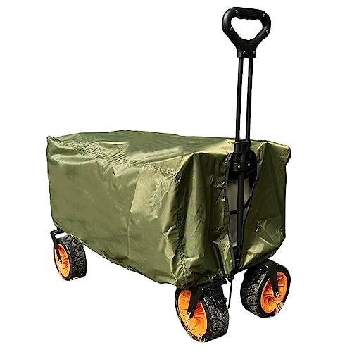 Bollerwagen Abdeckung, Faltbare Regenschutzhülle für Handwagen Garten Wagen Abdeckung 210D Wasserdicht &Staubdicht Outdoor Transportkarre Handwagen Abdeckung für Garten Camping,Belastbar bis 100kg von BYNYXI