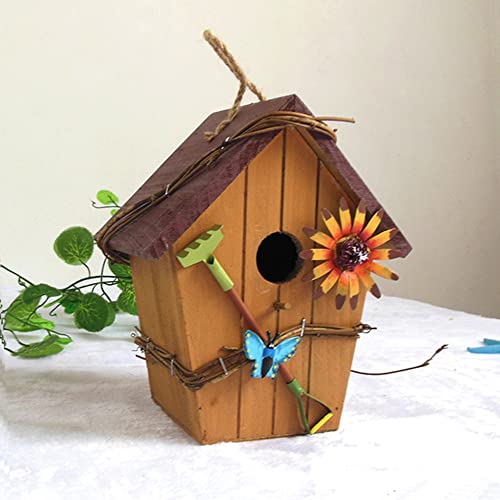 Holz Nistkästen Landhaus, Vogelhaus Nistkasten zum Aufhängen Dekorativer Nistkasten Haus für Vögel Vogelhäuschen Nistkasten Vogelhaus Villa Nistkasten für Balkon Garten Bauernhof,20cmx17cm von BYNYXI