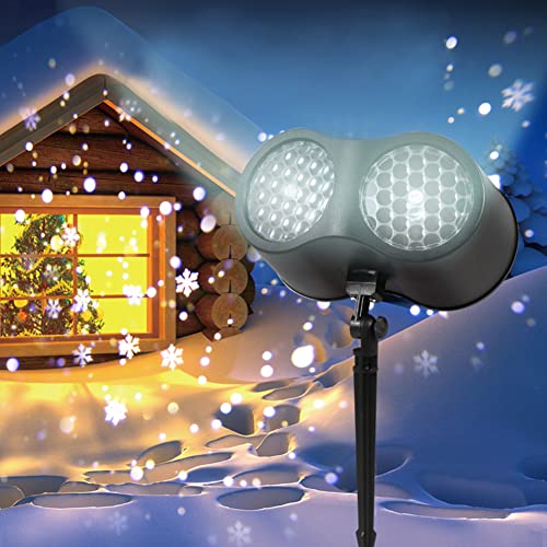 LED Projektor Weihnachten aussen, Schneeflocke Weihnachtsprojektor außen Projektionslampe mit Fernbedienung Wasserdicht IP65 Schneefall Projektor Licht Außen Projektor für Weihnachten Hochzeit von BYNYXI