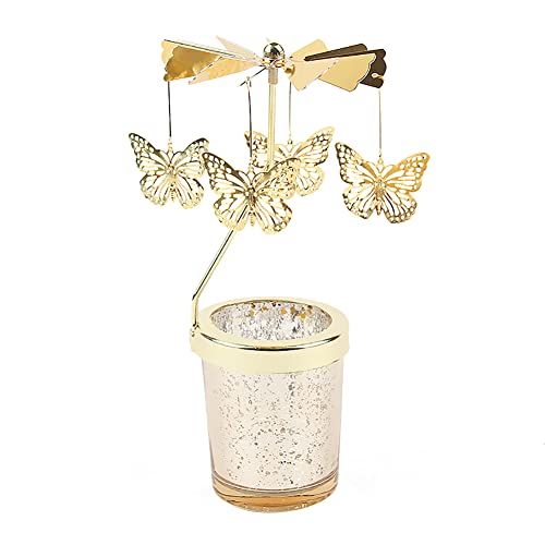 Schmetterling Teelichthalter Rotierende, Gold Teelicht Karussell Glas Teelichthalter Engel Drehbare Kerzenständer Hirsch Teelichtkarussel Metall Schneeman Schneeflocke Kerzenständer, Höhe17.5cm Schmetterling Teelichthalter Rotierende, Gold Teelicht Karussell Glas Teelichthalter Engel Drehbare Kerzenständer Hirsch Teelichtkarussel Metall Schneeman Schneeflocke Kerzenständer, Höhe17.5cm von BYNYXI