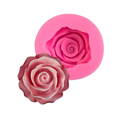 Silikonform Blumenform, 3D Rose Blume Kuchenform Fondant Süßigkeiten Schokolade DIY Silikonform Zucker Cookie Seife Polymer Backformen für Ausstechformen Muffin Torten-5.8cmx5.8cmx2.6cm von BYNYXI