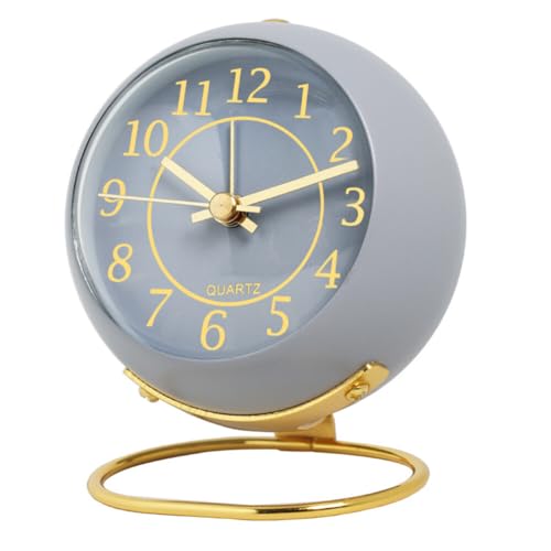 Tischwecker Analog, 11.5cm Kleine Schreibtischuhr mit Nachtlampe Wecker Retro Tischuhr Lauter Wecker Nachttischuhr Standuhr klein Modern Leise Wanduhren Tischuhr für Schlafzimmer Wohnzimmer Küche von BYNYXI