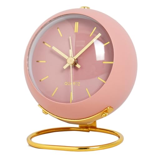 Tischwecker Analog, 11.5cm Kleine Schreibtischuhr mit Nachtlampe Wecker Retro Tischuhr Lauter Wecker Nachttischuhr Standuhr klein Modern Leise Wanduhren Tischuhr für Schlafzimmer Wohnzimmer Küche von BYNYXI