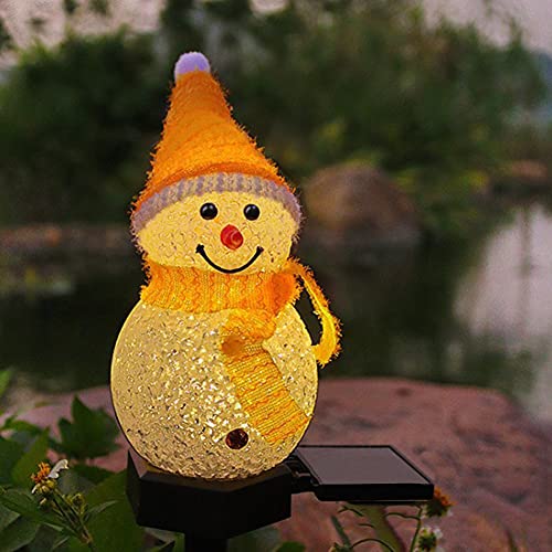 BYNYXI Weihnachtsbeleuchtung außen schneemann, LED Solarleuchten mit Erdungsstecker Solarlampen Wasserdicht Schneemann Figur 11cm Weihnachtsdeko Lampe für Außen Outdoor Rasen Terrassen Deko von BYNYXI