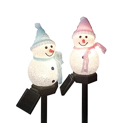 BYNYXI Weihnachtsbeleuchtung außen schneemann, LED Solarleuchten mit Erdungsstecker Solarlampen Wasserdicht Schneemann Figur 11cm Weihnachtsdeko Lampe für Außen Outdoor Rasen Terrassen Deko von BYNYXI