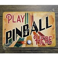 Metallschild Pinball Automat Spielraum Tisch Vintage Retro Replik Münze Op Unterhaltung 8 "x 12" von BYORSLF
