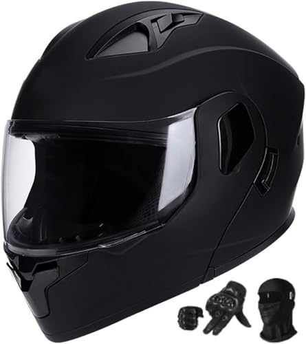 Klapphelm Modularer Fullface Helm ECE Zertifiziert Flip Up Helm Motorrad Moped Street Racing Crash Helm Vollvisierhelm Mopedhelm Unisex/57-62CM E,M57-58CM von BYOUQ