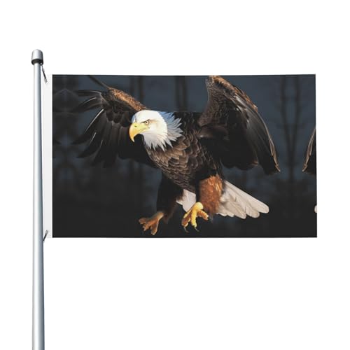 3D-Gartenflagge, Weißkopfseeadler, 90 x 150 cm, kein Verblassen, doppelseitige Hausflaggen, Outdoor-Banner, Dekoration für Innenhof, Veranda, Rasen von BYPPJGH